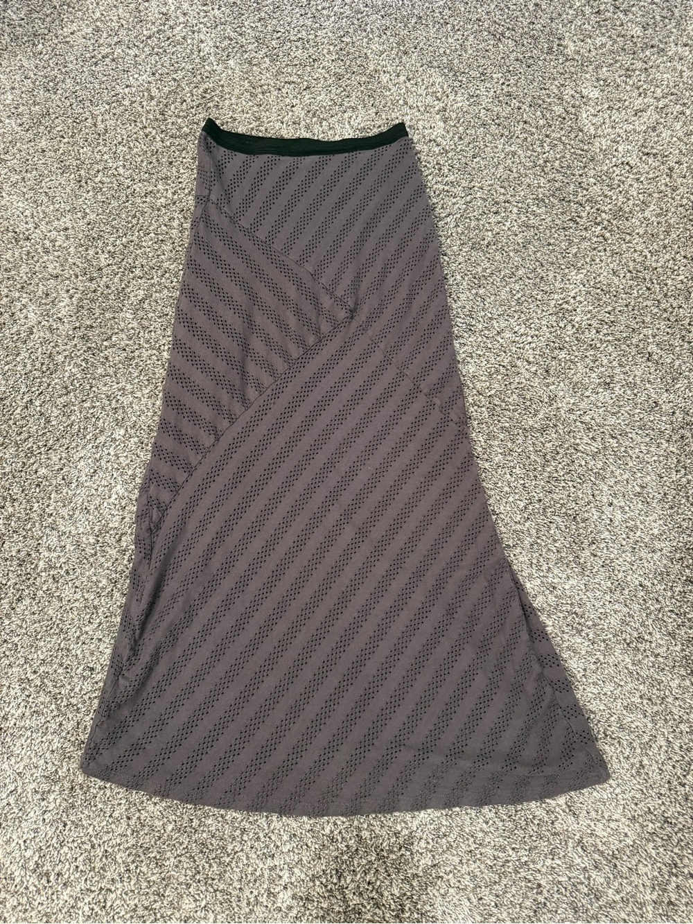 Daytrip Gray Pointelle Knit Maxi Skirt Women’s Medium Boho Asymmetrical